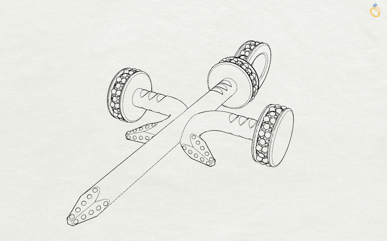 Cross pendant 3D print model_8