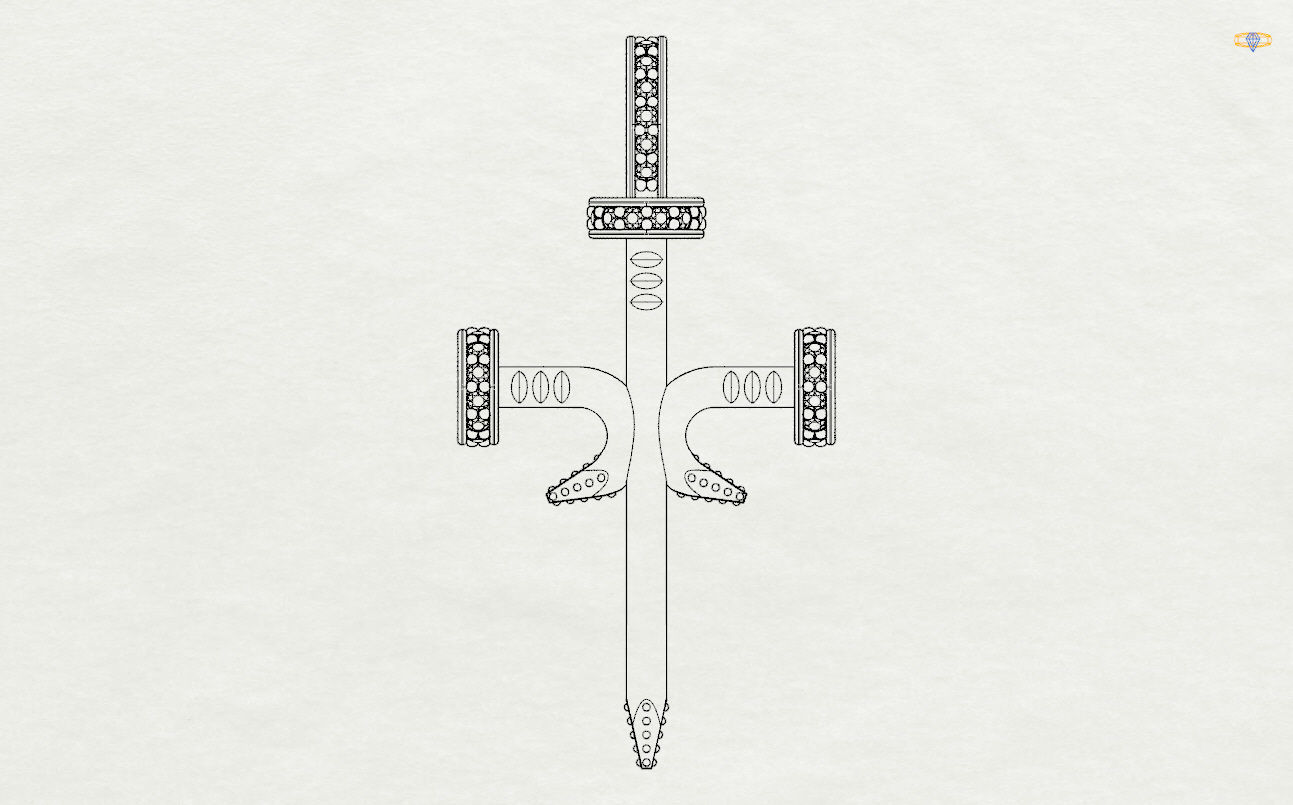 Cross pendant 3D print model_6