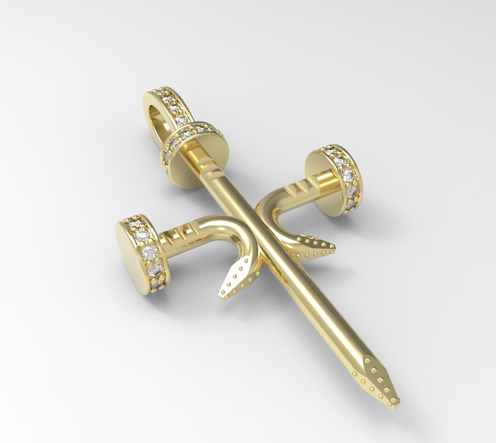 Cross pendant 3D print model_1