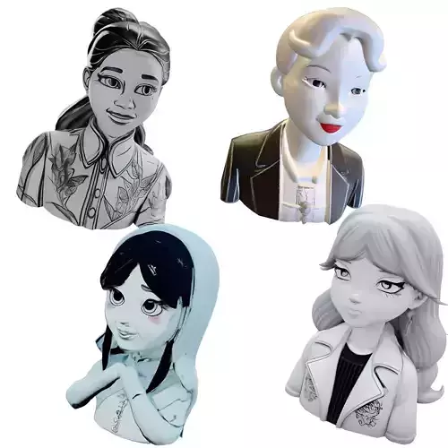 Anime Character Bust Collection 3D print model