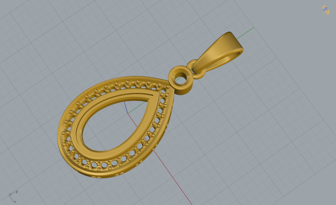 Pendant Pear Shape 3D print model_15