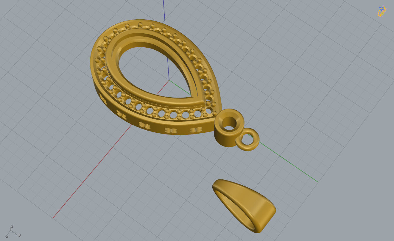 Pendant Pear Shape 3D print model_16