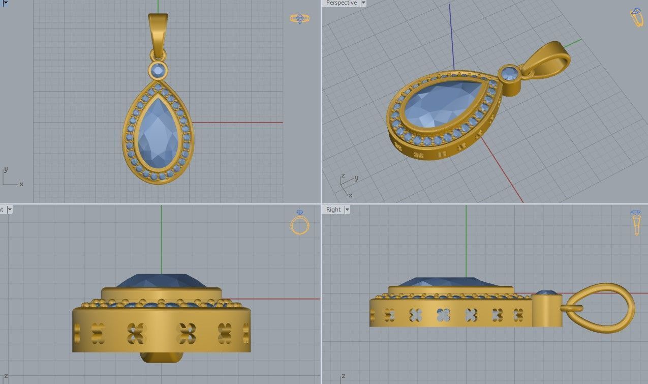 Pendant Pear Shape 3D print model_6