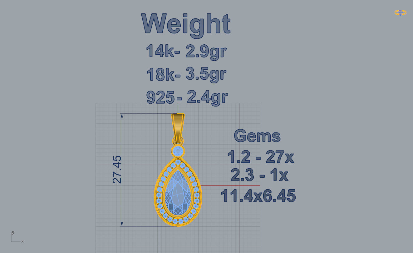 Pendant Pear Shape 3D print model_4