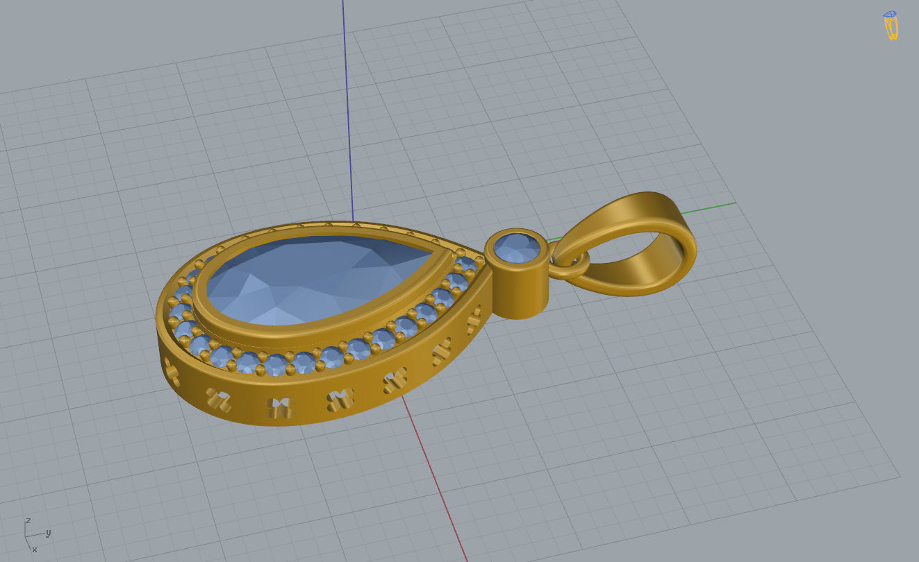 Pendant Pear Shape 3D print model_12