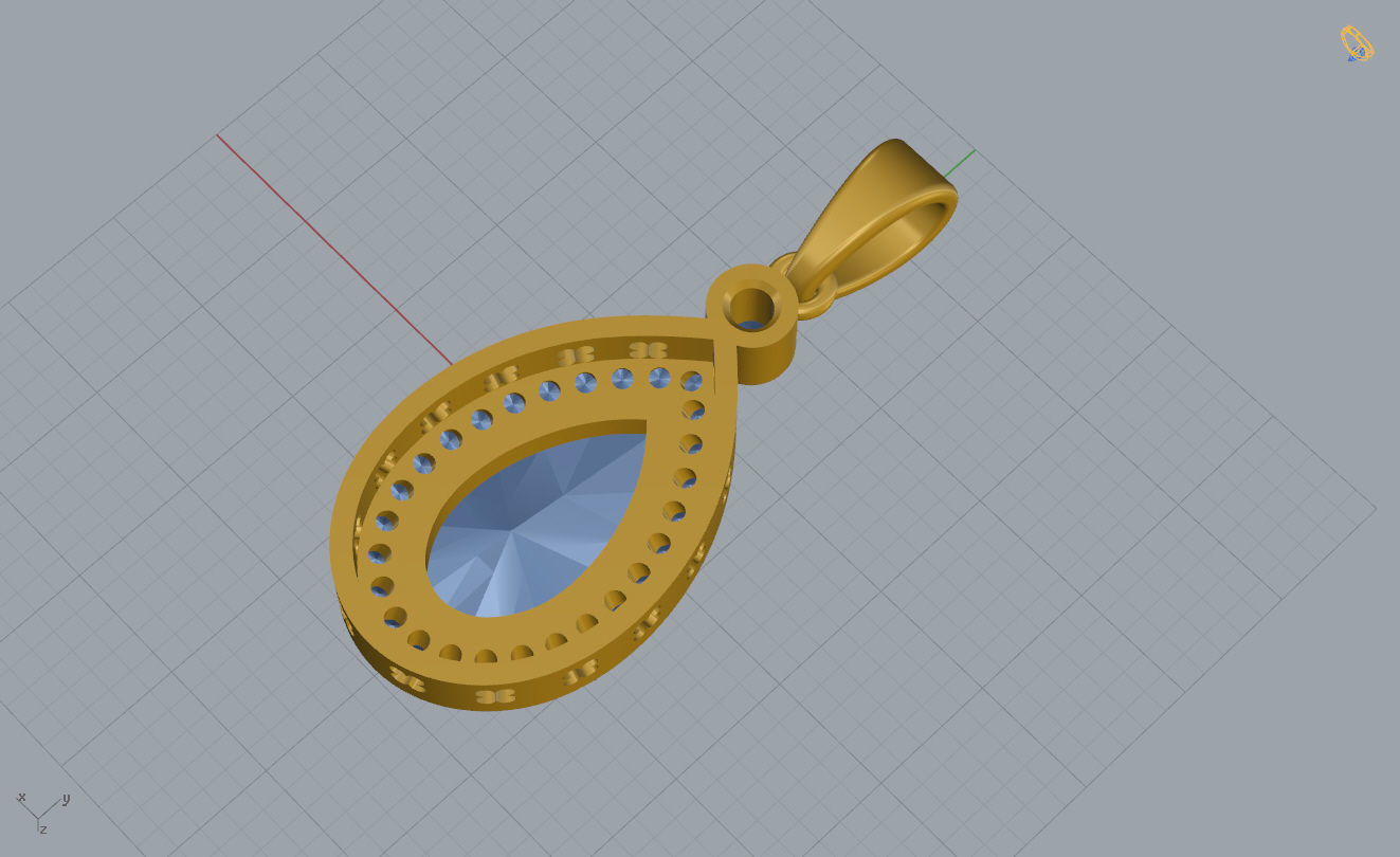 Pendant Pear Shape 3D print model_13