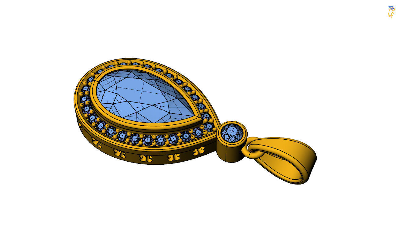 Pendant Pear Shape 3D print model_7