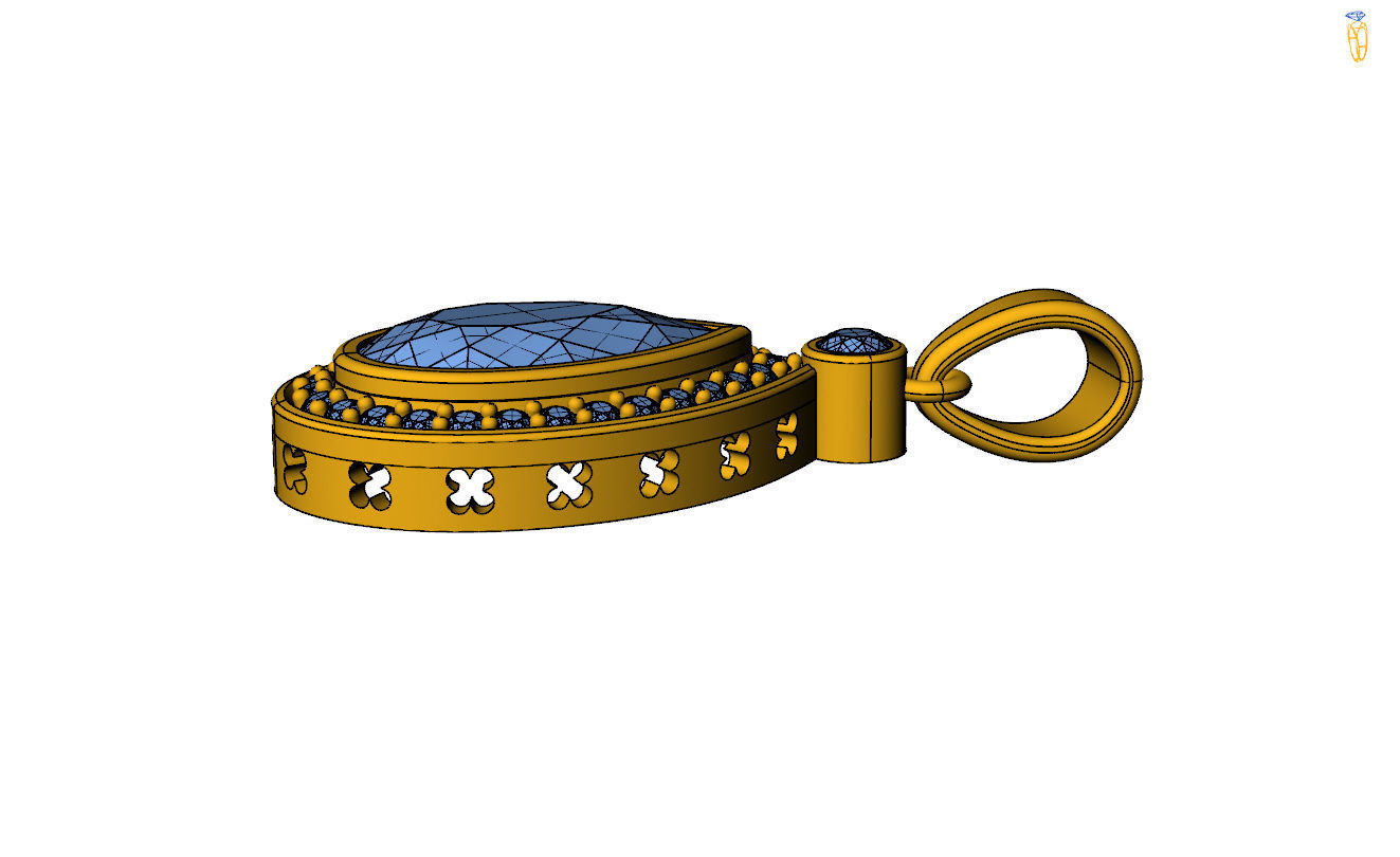 Pendant Pear Shape 3D print model_8