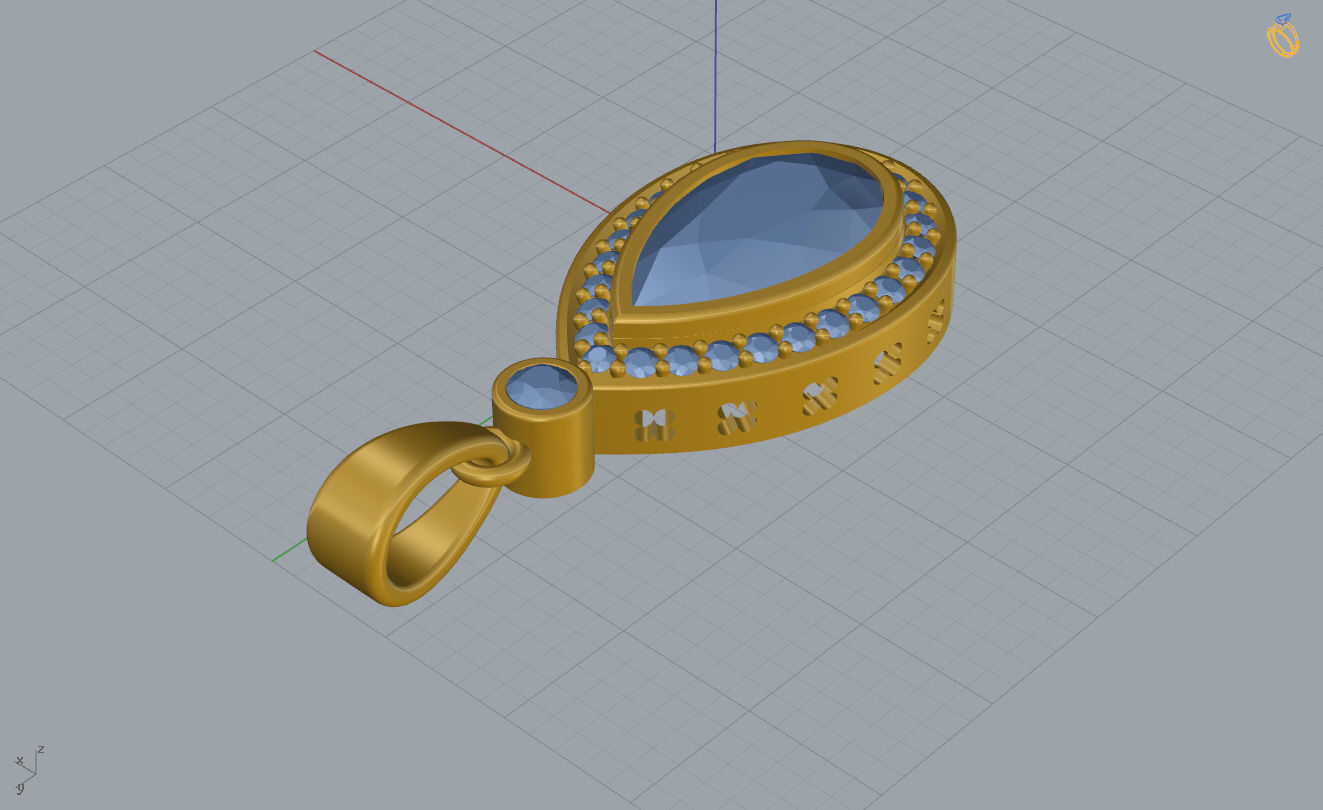 Pendant Pear Shape 3D print model_14