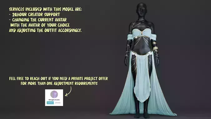 Belly Dancer Costume With Jade and Gold Bug Ornaments 3D model