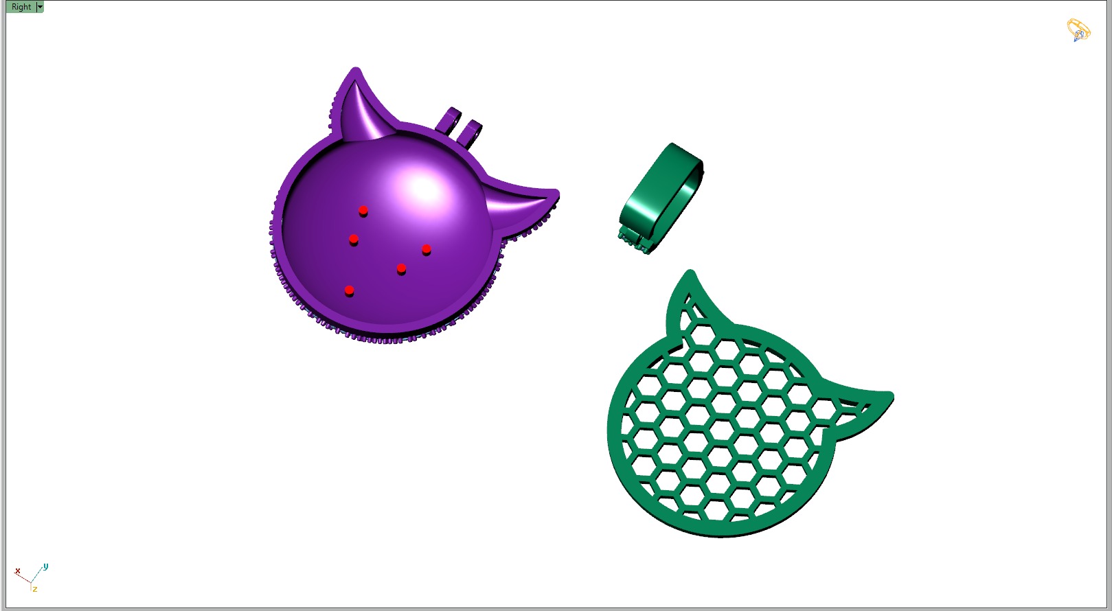 Custom Smiling Face with Horns - Angry Face Emoji Pendant 3D print model_12