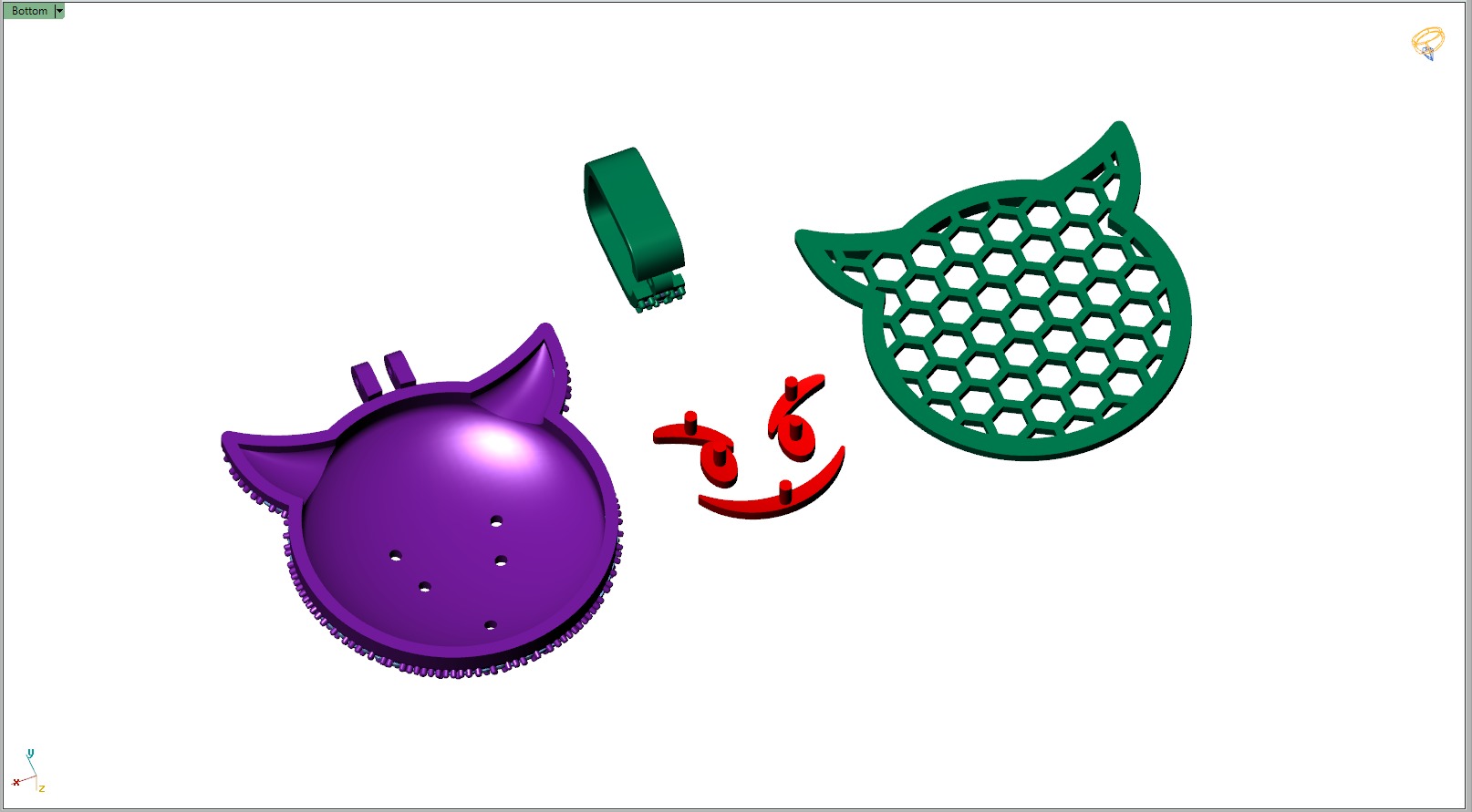 Custom Smiling Face with Horns - Angry Face Emoji Pendant 3D print model_13