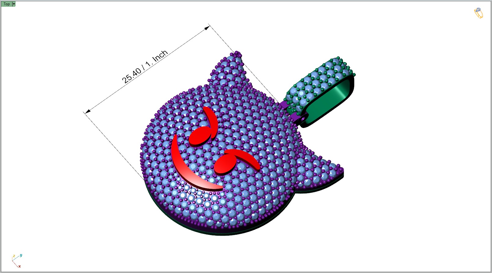 Custom Smiling Face with Horns - Angry Face Emoji Pendant 3D print model_4