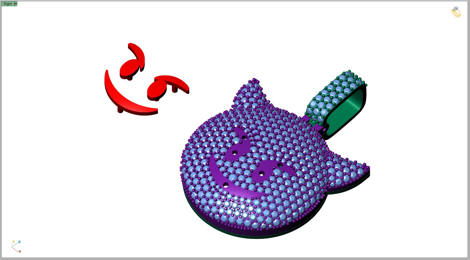 Custom Smiling Face with Horns - Angry Face Emoji Pendant 3D print model_9