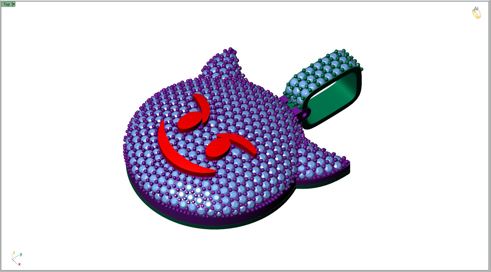 Custom Smiling Face with Horns - Angry Face Emoji Pendant 3D print model_7