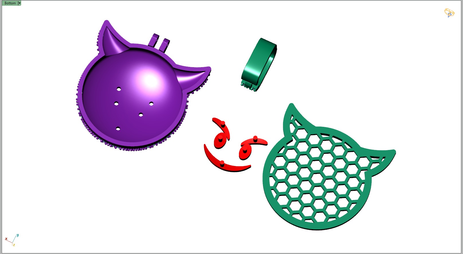 Custom Smiling Face with Horns - Angry Face Emoji Pendant 3D print model_14