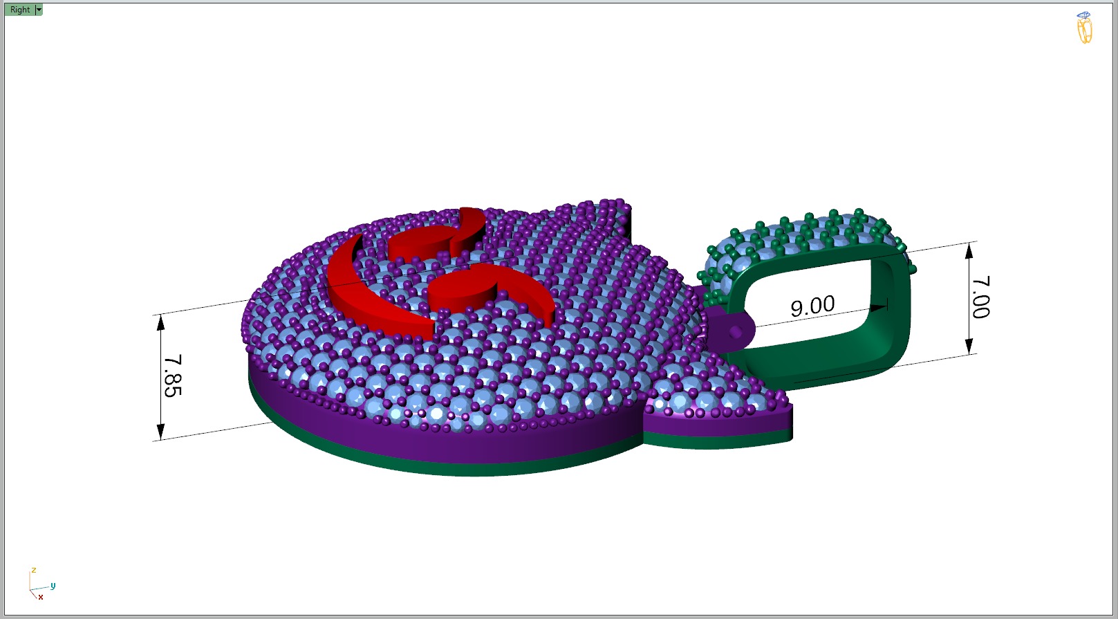 Custom Smiling Face with Horns - Angry Face Emoji Pendant 3D print model_8