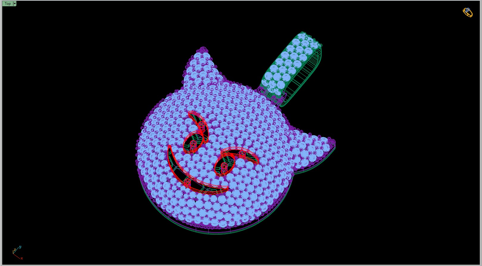 Custom Smiling Face with Horns - Angry Face Emoji Pendant 3D print model_15