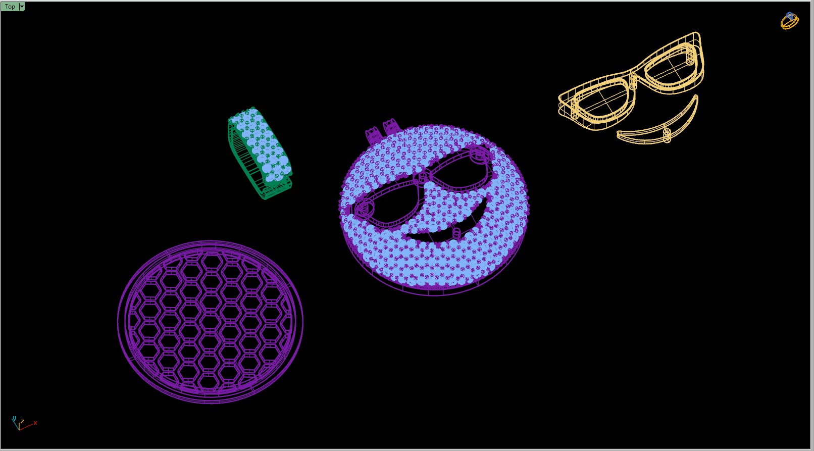 Custom Smiling Face with Sunglasses Emoji Diamond Pendant  3D print model_18