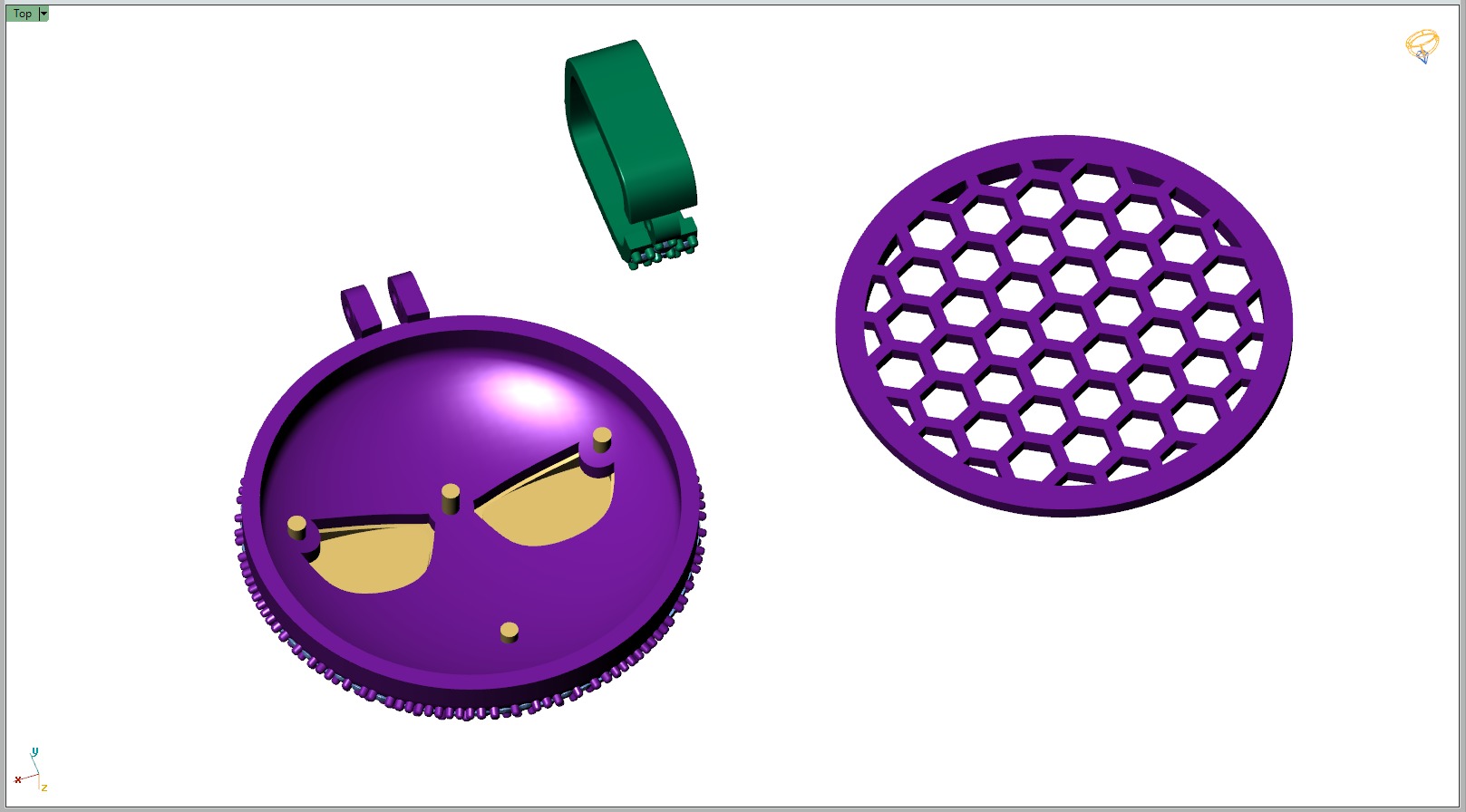 Custom Smiling Face with Sunglasses Emoji Diamond Pendant  3D print model_10