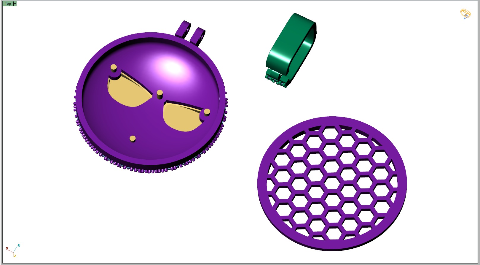 Custom Smiling Face with Sunglasses Emoji Diamond Pendant  3D print model_12