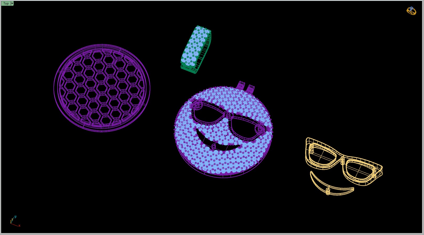 Custom Smiling Face with Sunglasses Emoji Diamond Pendant  3D print model_17