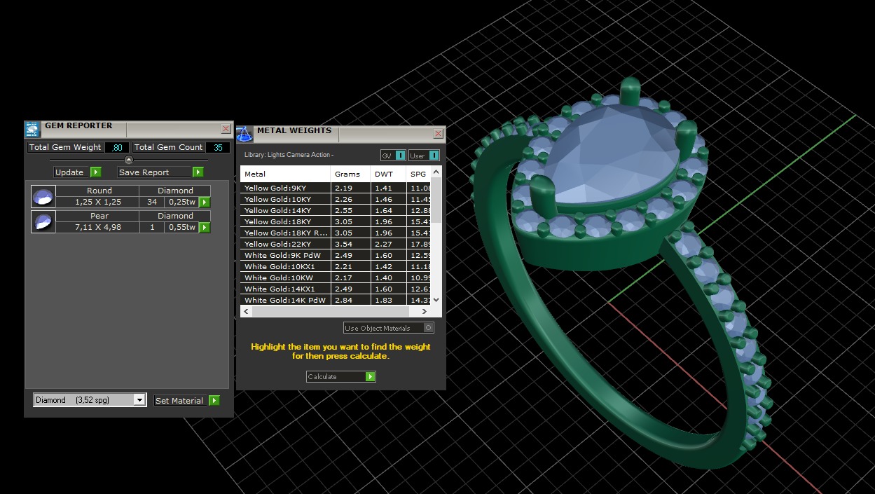 Pear halo engagement ring 3D print model_2