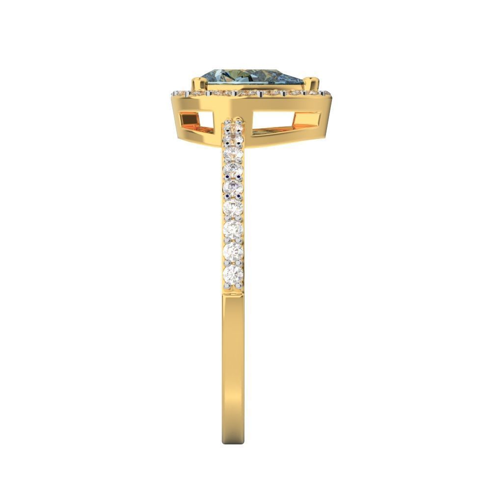Pear halo engagement ring 3D print model_9