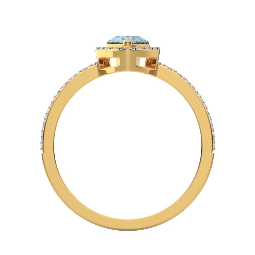 Pear halo engagement ring 3D print model_8