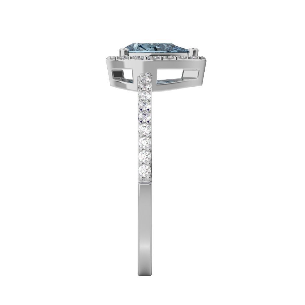 Pear halo engagement ring 3D print model_5