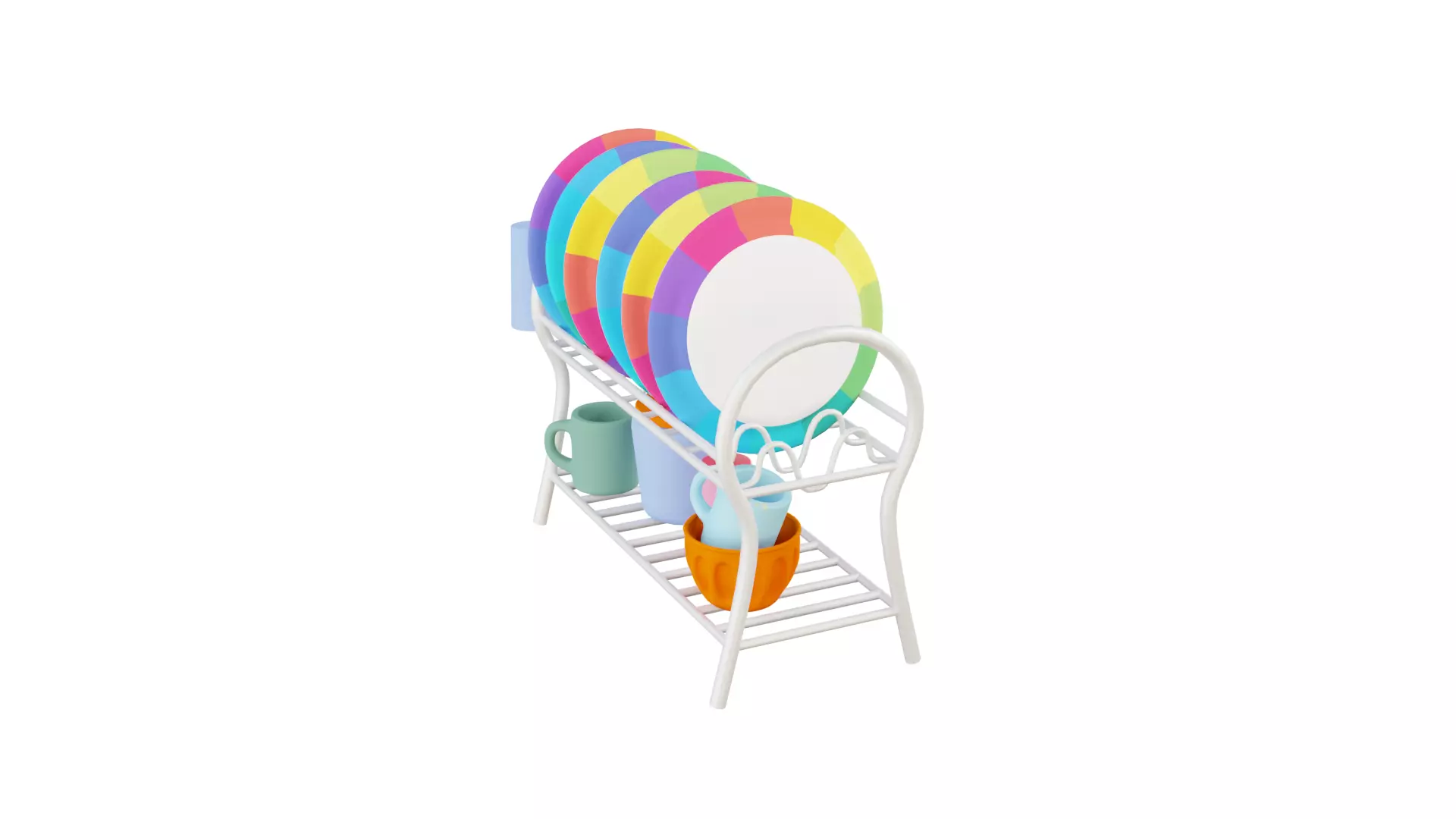 3D Dish Rack With Rig 3D model_0