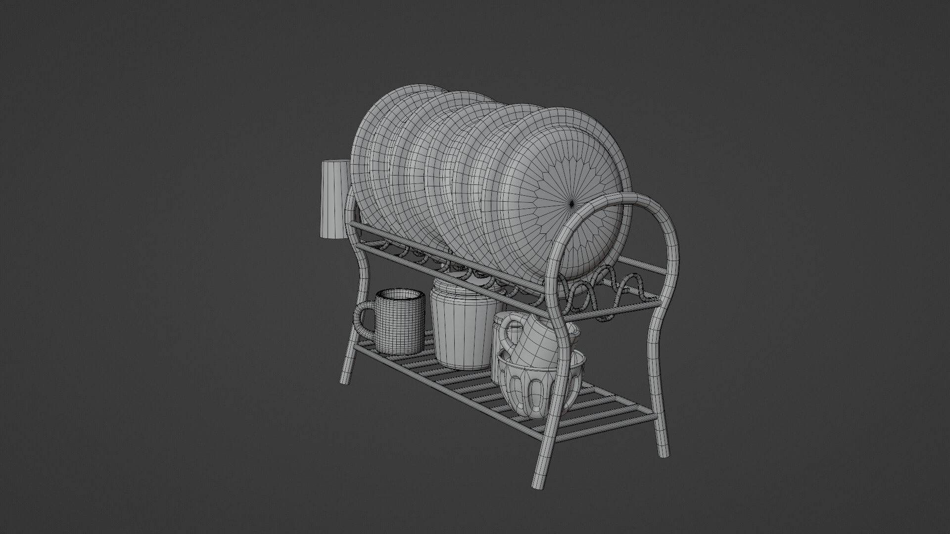 3D Dish Rack With Rig 3D model_12