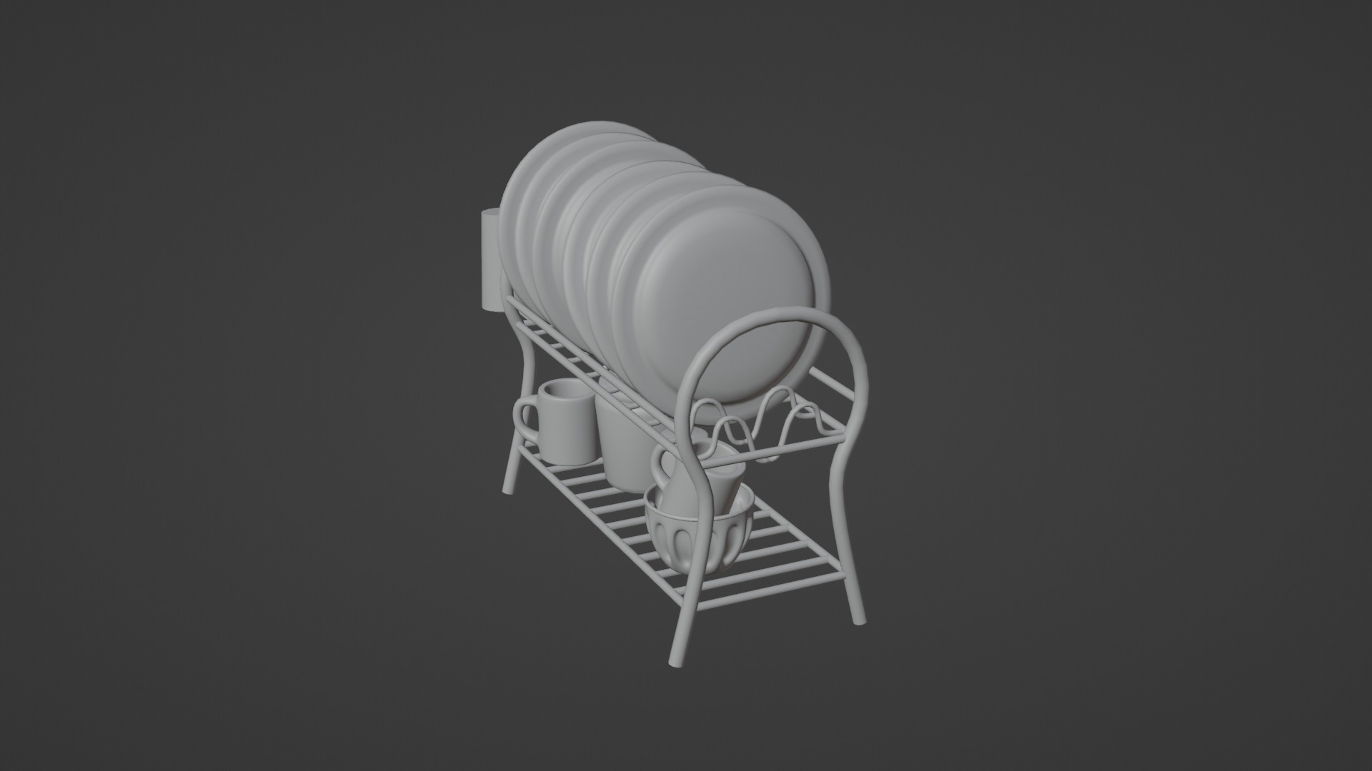 3D Dish Rack With Rig 3D model_5
