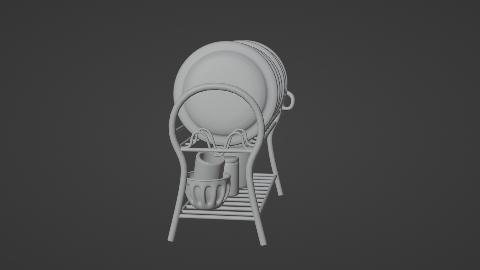 3D Dish Rack With Rig 3D model_8