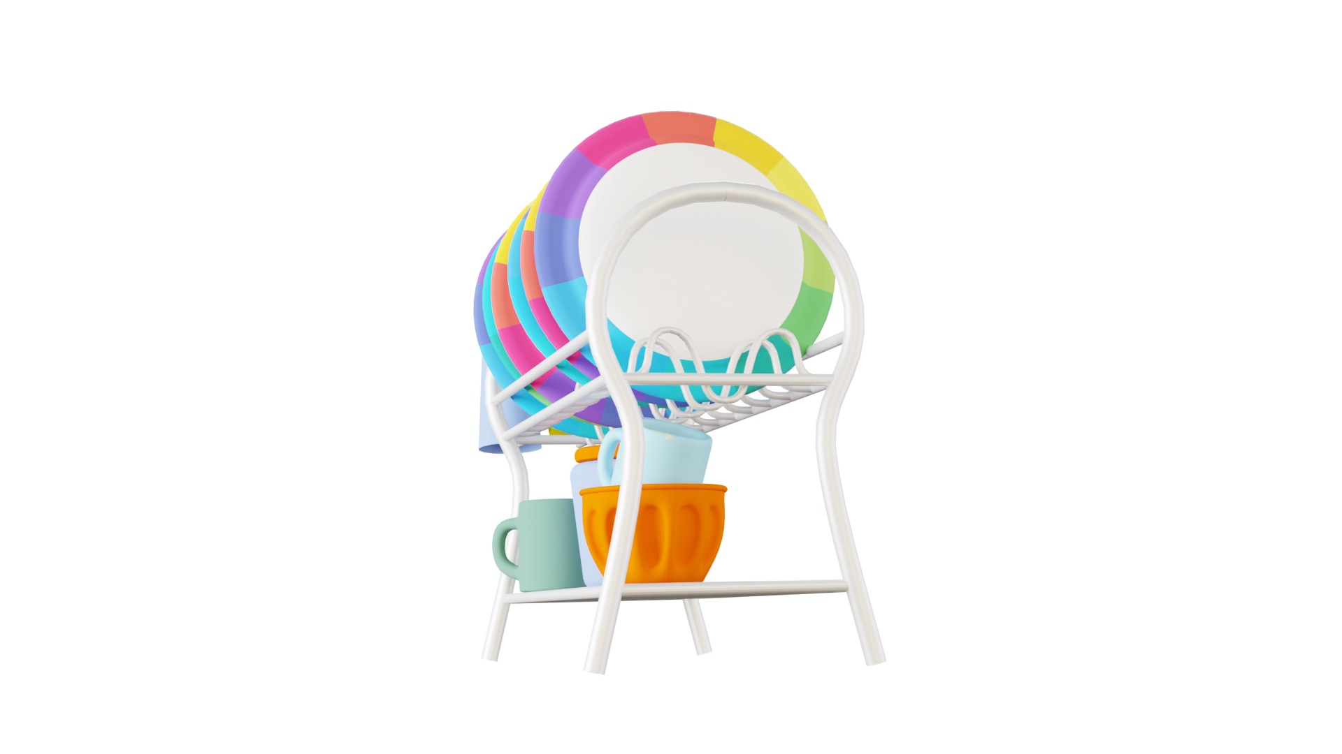 3D Dish Rack With Rig 3D model_4