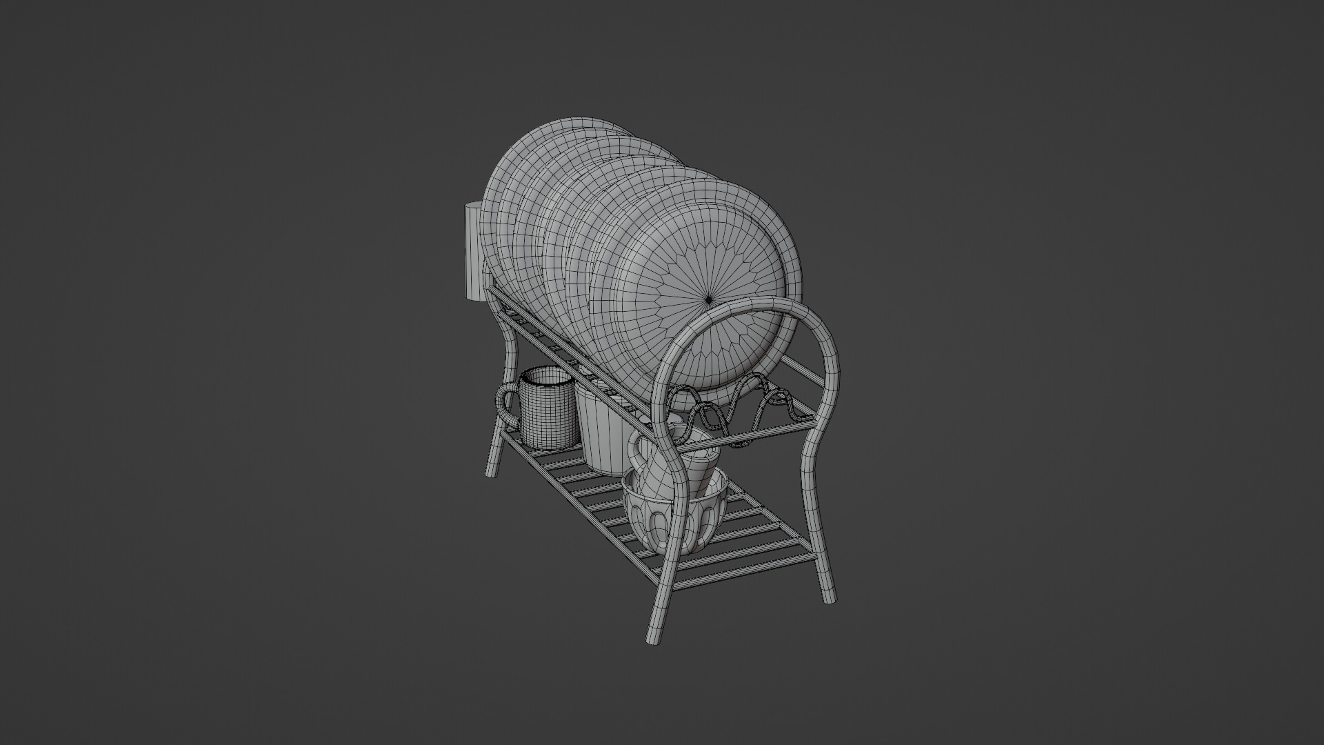 3D Dish Rack With Rig 3D model_10