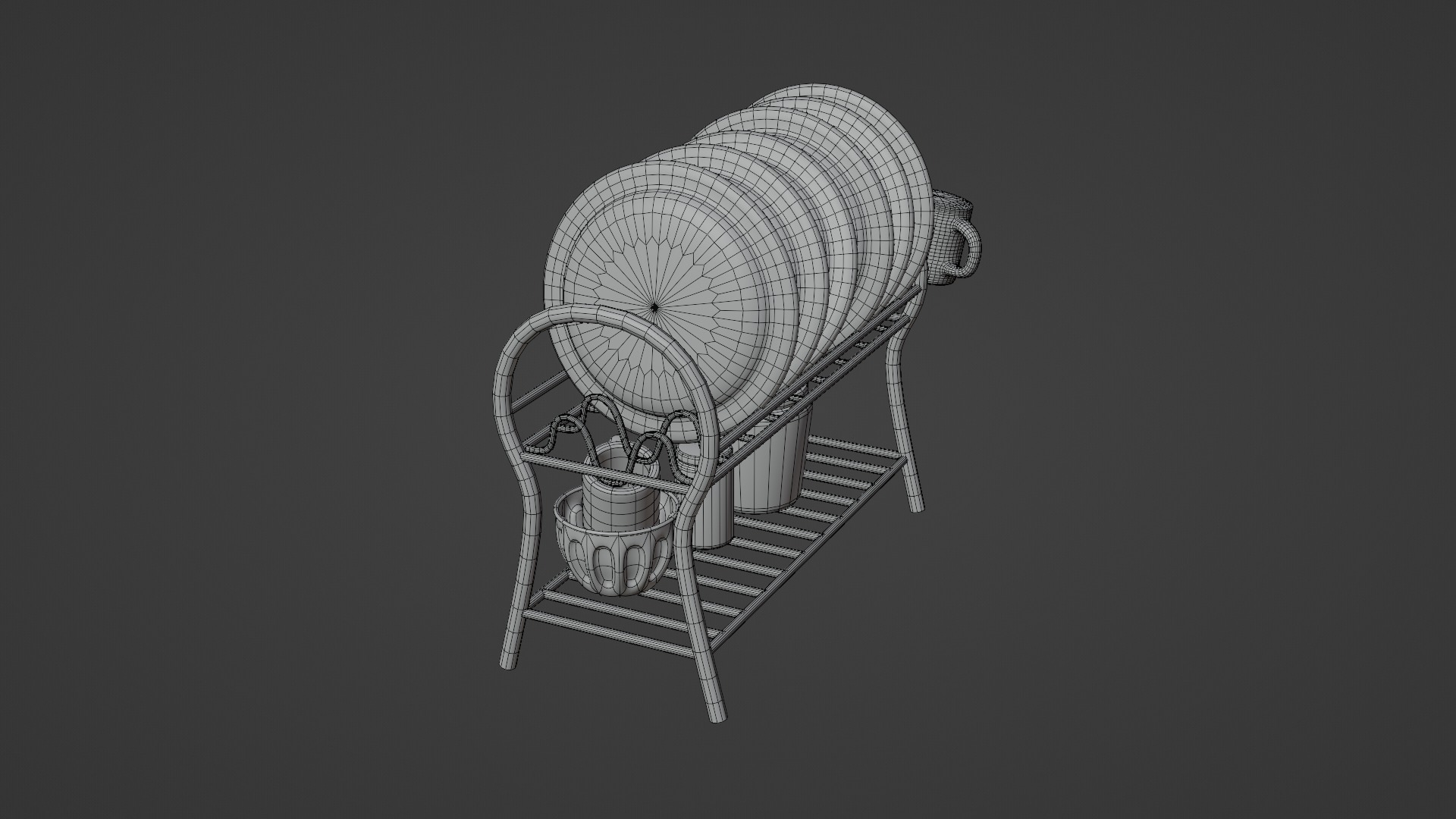 3D Dish Rack With Rig 3D model_11