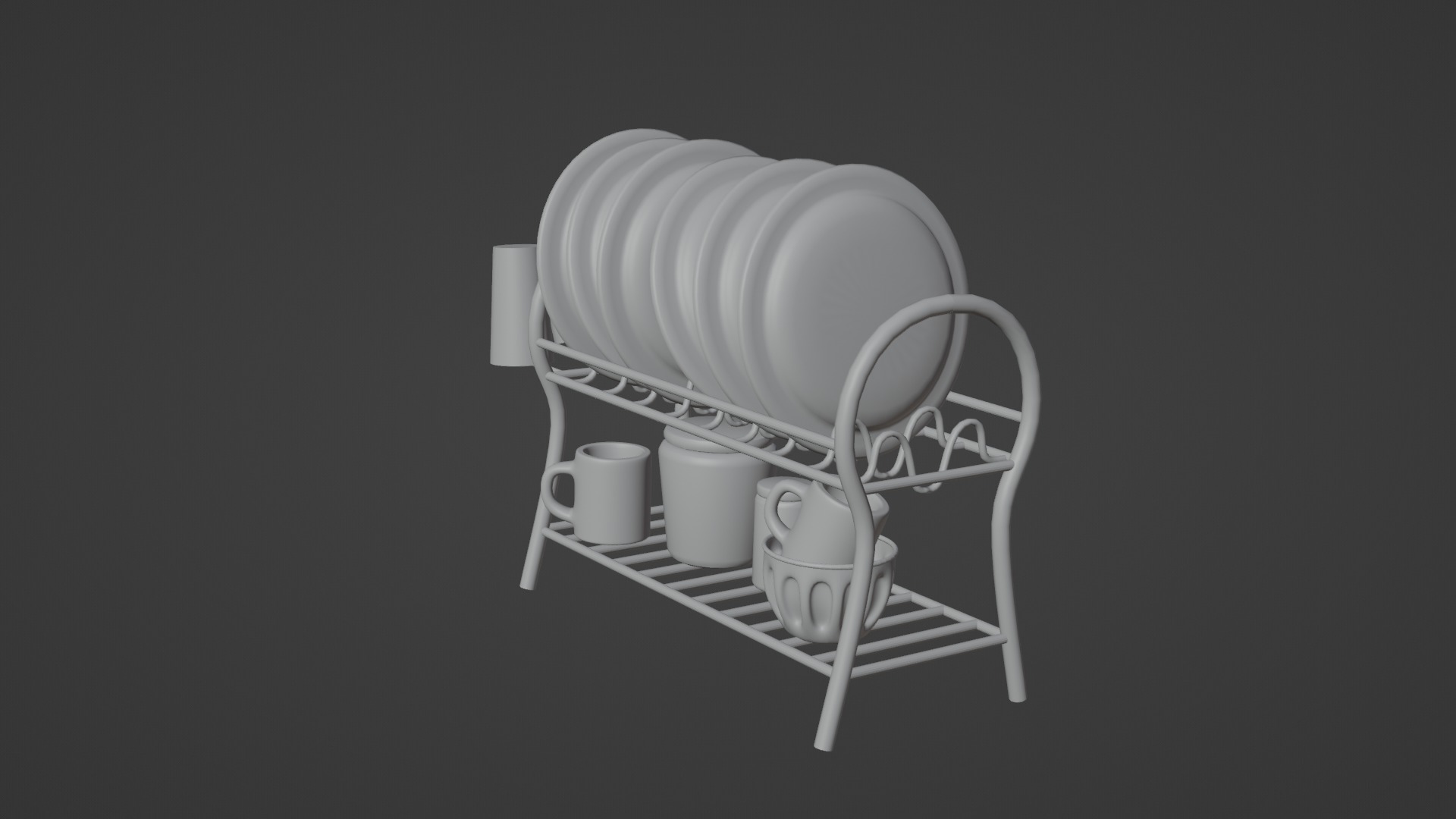 3D Dish Rack With Rig 3D model_7