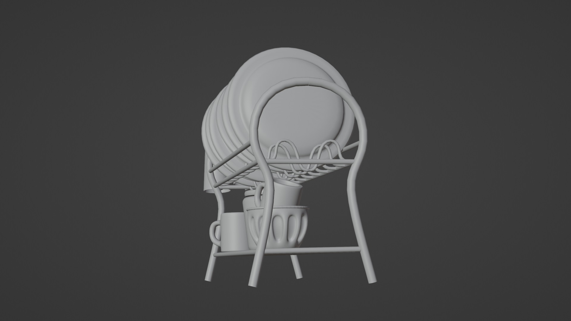 3D Dish Rack With Rig 3D model_9