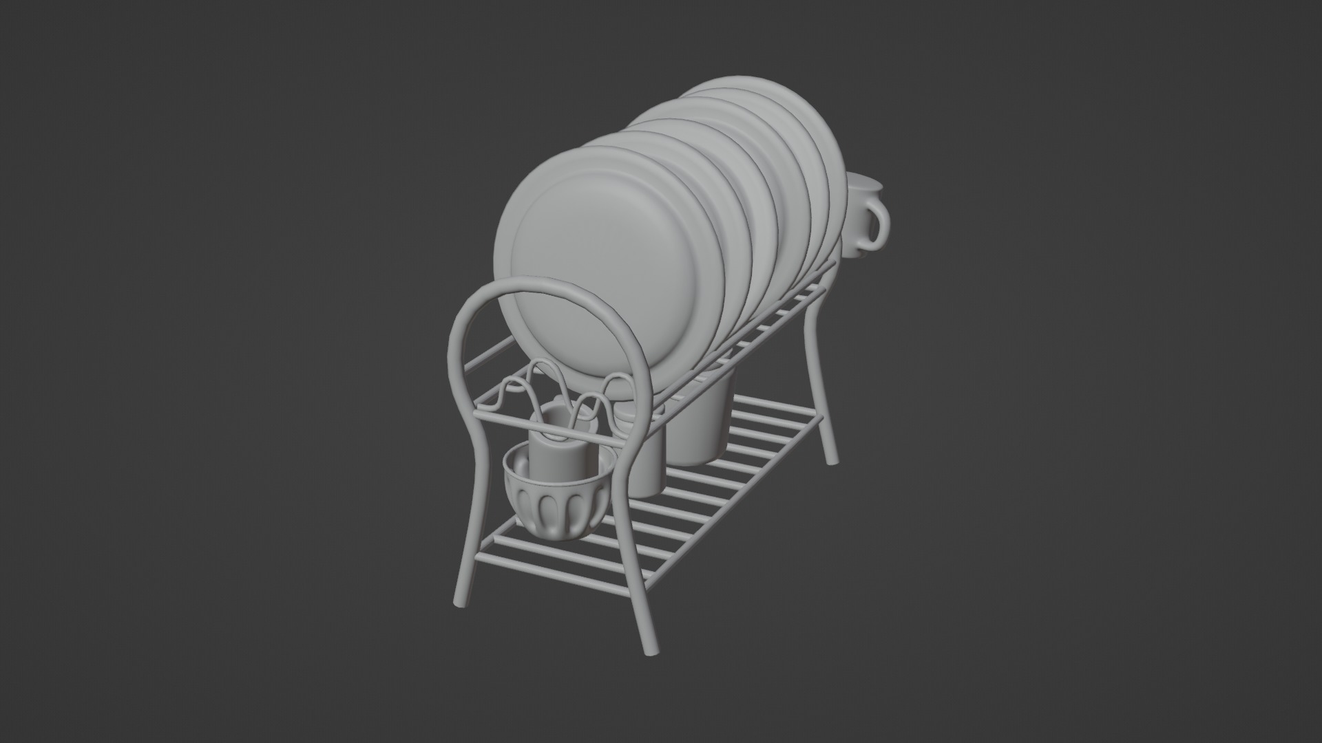 3D Dish Rack With Rig 3D model_6