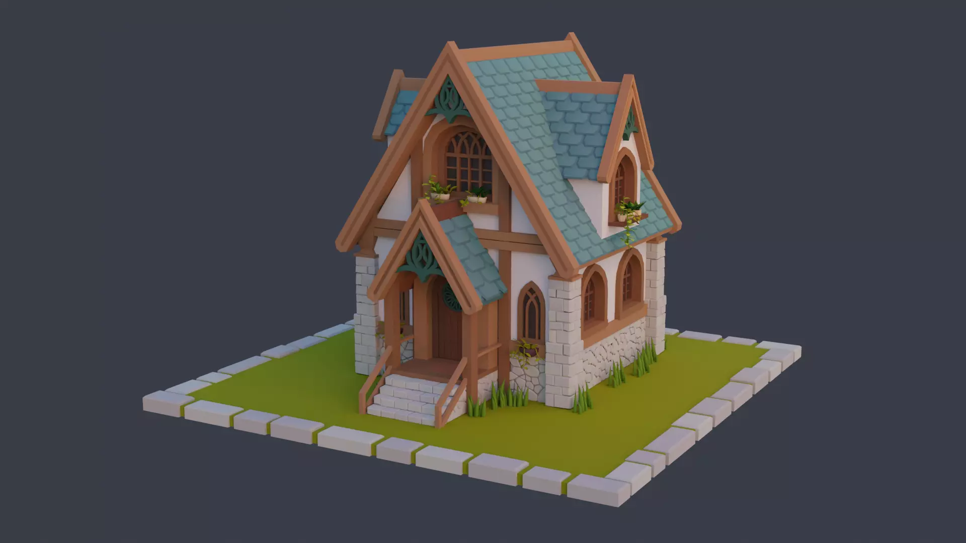 Fantasy house 2 3D model_0