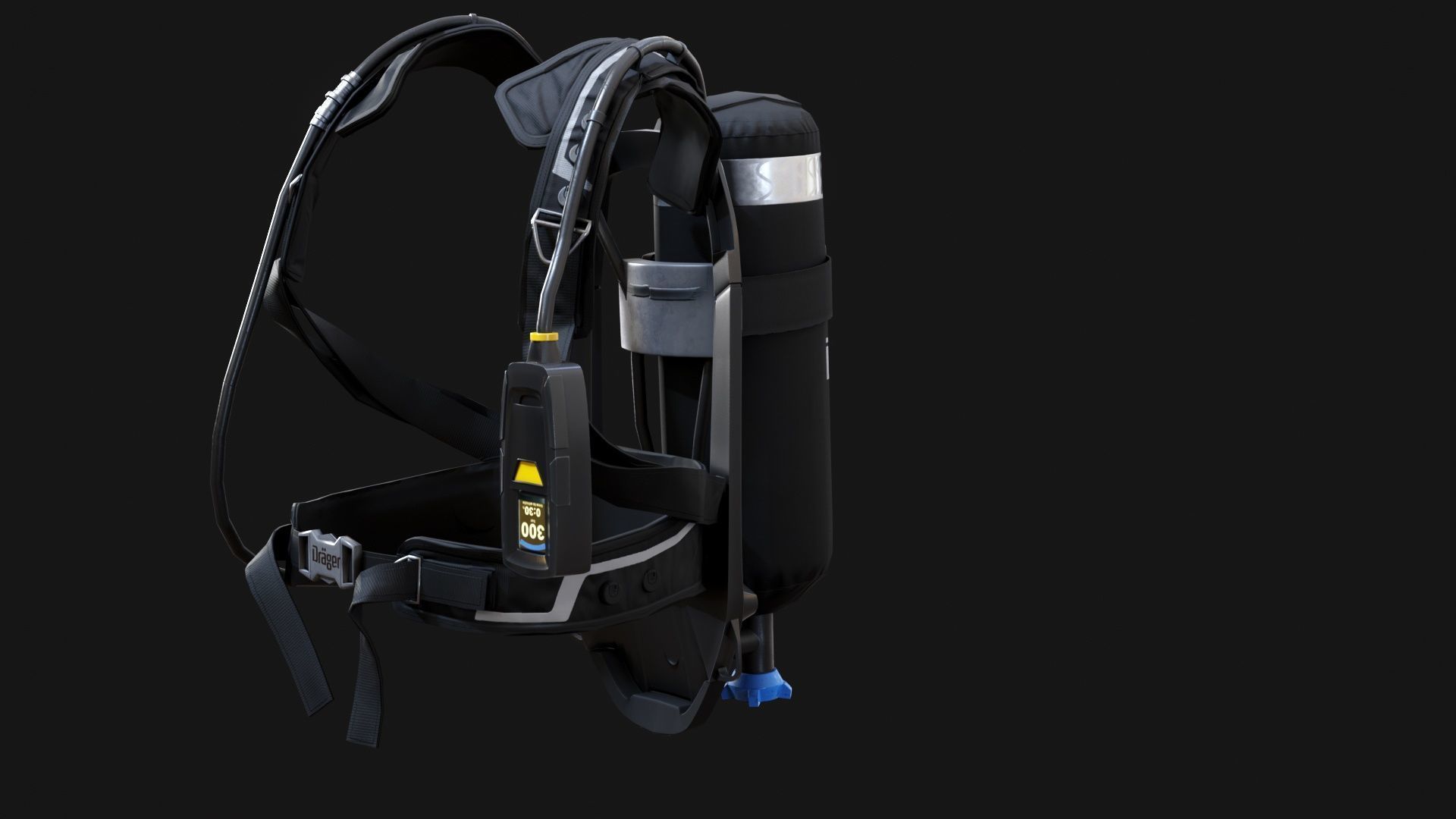 Drager PSS AirBoss Firefighting Oxygen Cylinder High Quality  3D model_5