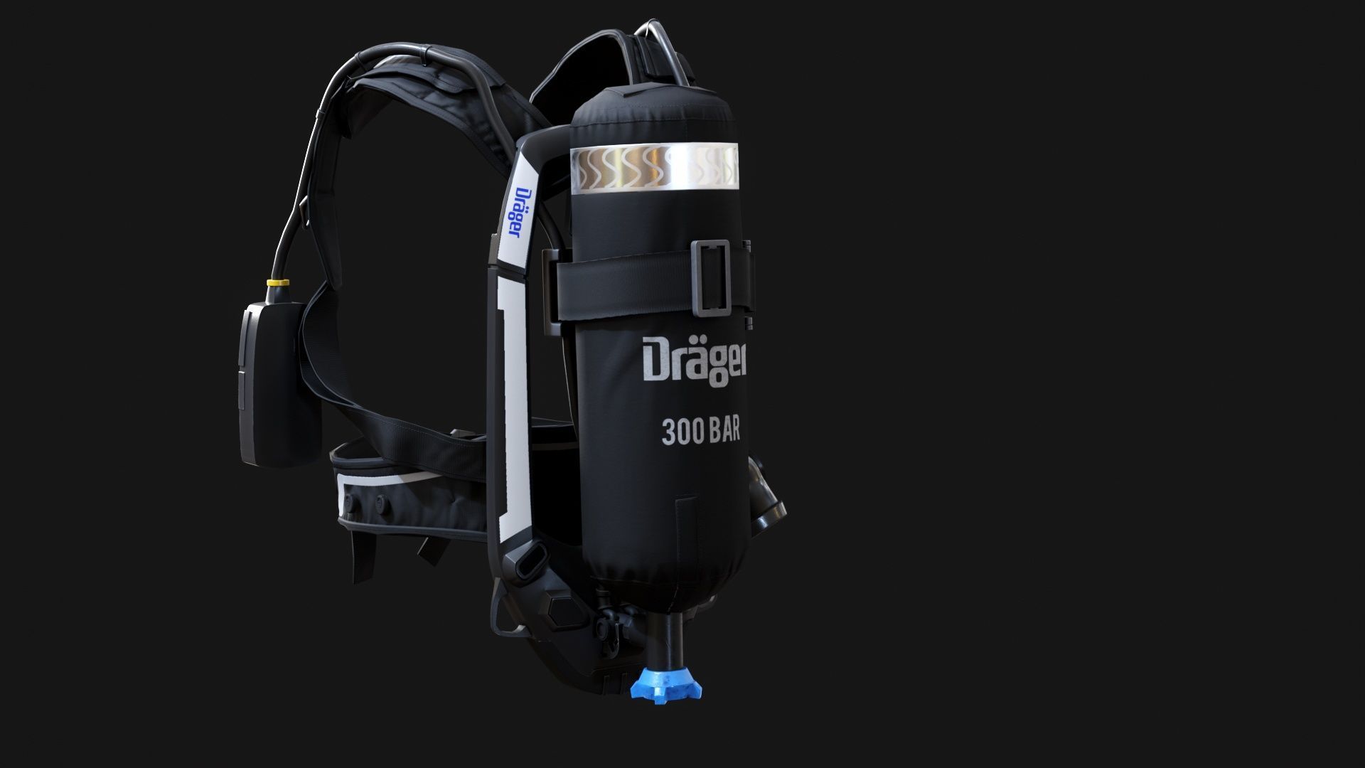 Drager PSS AirBoss Firefighting Oxygen Cylinder High Quality  3D model_3