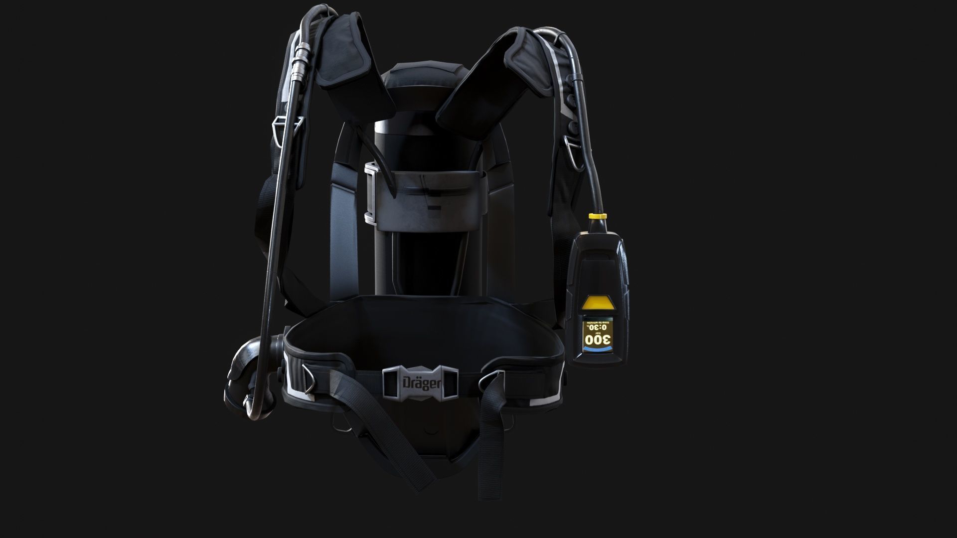 Drager PSS AirBoss Firefighting Oxygen Cylinder High Quality  3D model_7