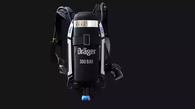 Drager PSS AirBoss Firefighting Oxygen Cylinder High Quality  3D model