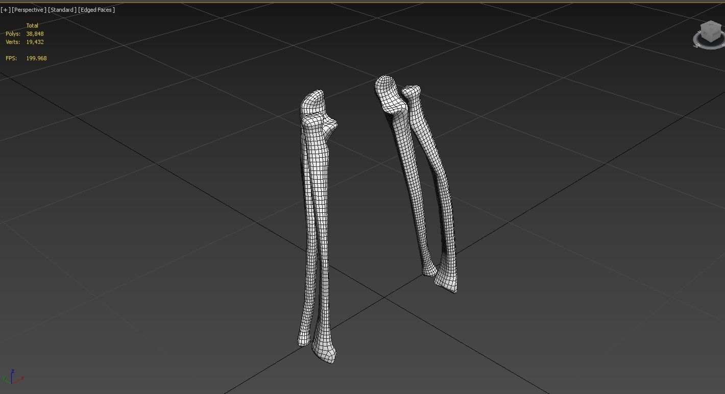 The Femur Low-poly 3D model_1