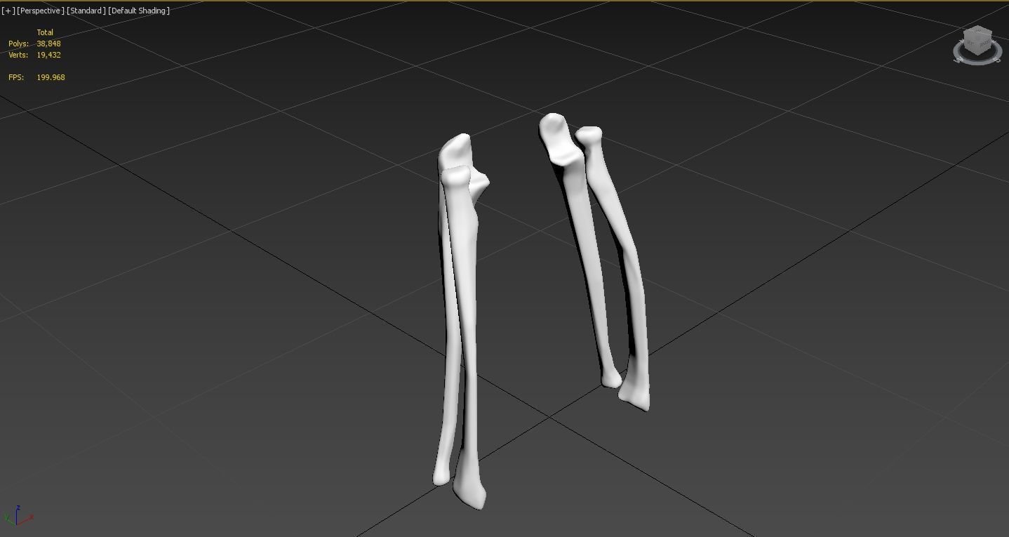 The Femur Low-poly 3D model_2