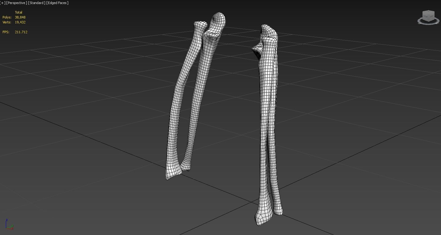 The Femur Low-poly 3D model_3