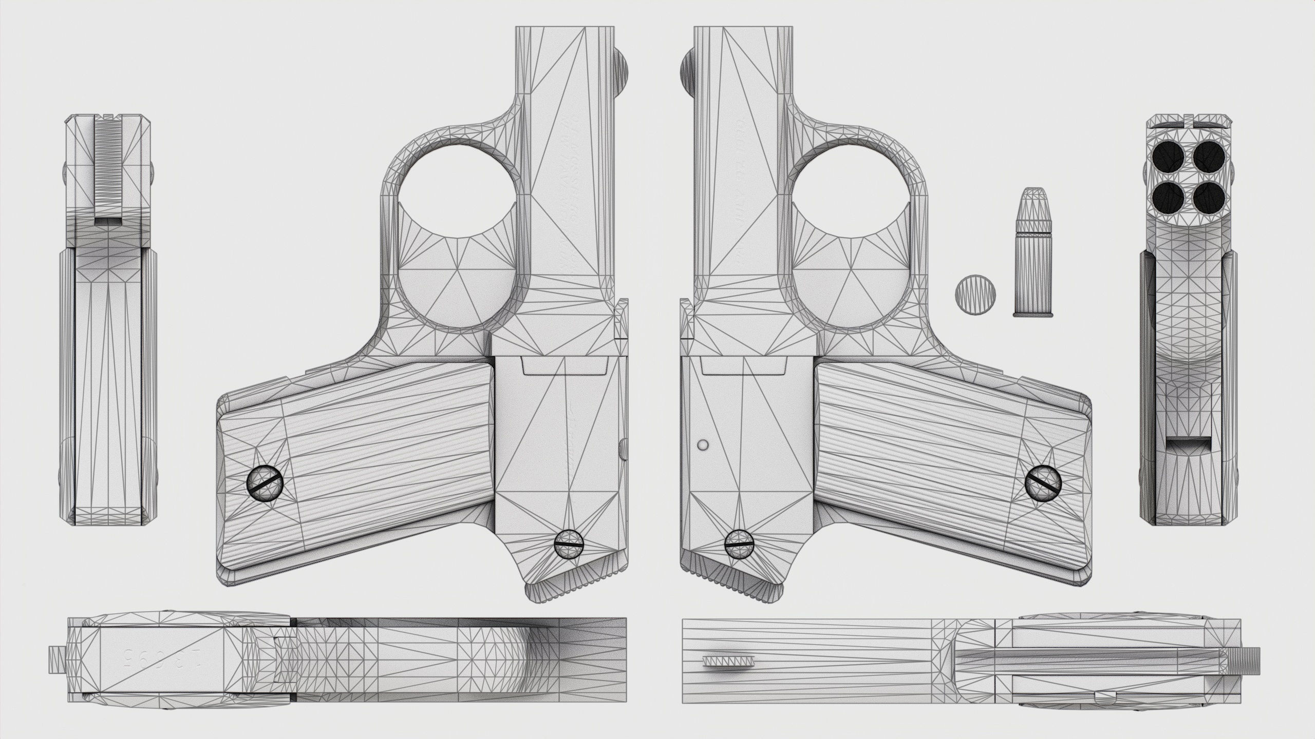 PBR Mossberg Brownie Derringer Low-poly 3D model_4