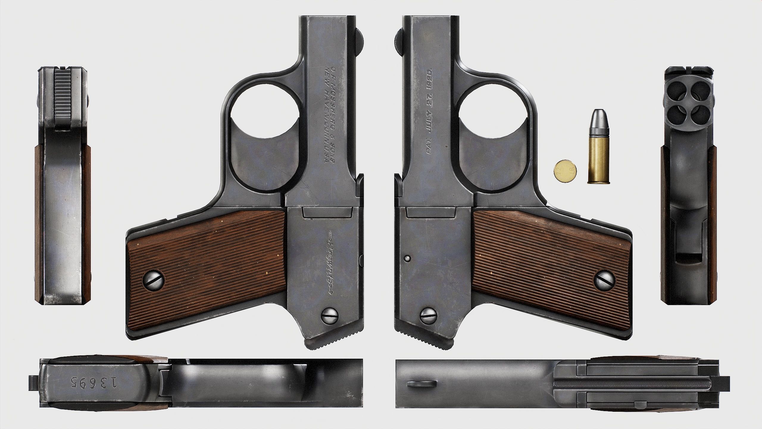 PBR Mossberg Brownie Derringer Low-poly 3D model_3
